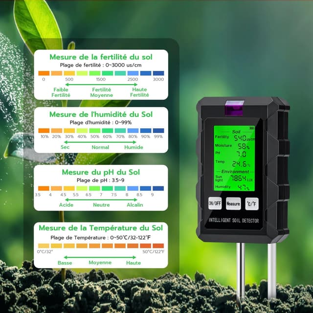 Thumbnail 2 de Wigearss Testeur 6 en 1 pH sol