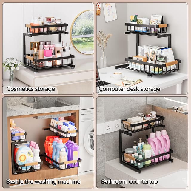 Thumbnail 4 de ADBIU 2-Tier Under Sink Organizer, 2 Pack ⚙