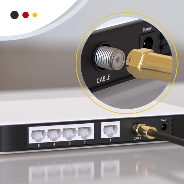 Detalle de RedStar24 Premium 2m SAT-Kabel (Klasse A+) mit F-Steckern für TV, Router & Modem – koaxial, weiß