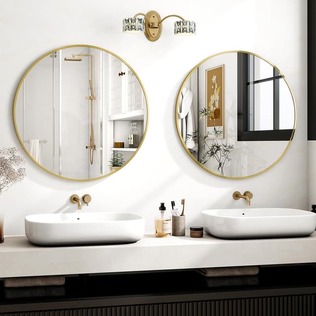 Detalle 2 de Koonmi 80 cm runder Spiegel in Gold