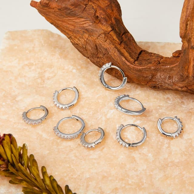 Thumbnail 6 de Nelytiya 4 Paar Creolen 925 mit 7/8/9/10 mm