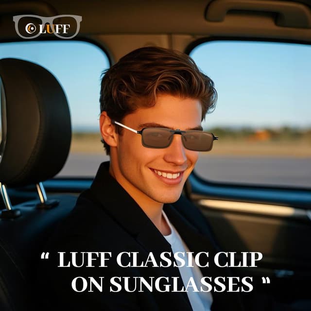 Detalle de LUFF Clip-On Polarised Sunglasses (UV400) for Prescription Glasses – 4g Secure Fit
