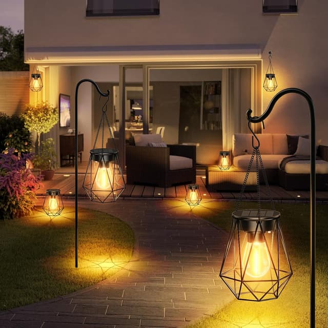 Detalle 1 de RECHOO solar garden lanterns 2 pack