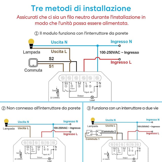 Detalle 2 de LoraTap interruttore luce senza fili con telecomando e timer 10/30 min, modulo relè 10A