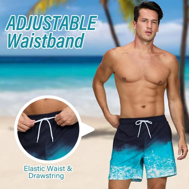 Detalle de Vorvowry Costume Uomo da Mare con calzoncini impermeabili e asciugatura rapida, boxer con tasca e slip sfumato