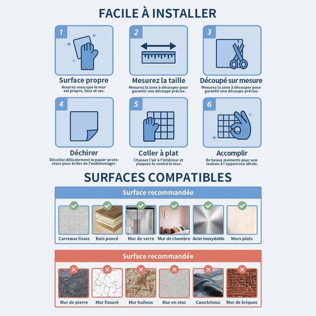 Detalle 2 de Küchen Fliesenaufkleber – Mosaik Fliesenfolie selbstklebend, 24 Stück (15 x 30 cm) für Küche & Bad