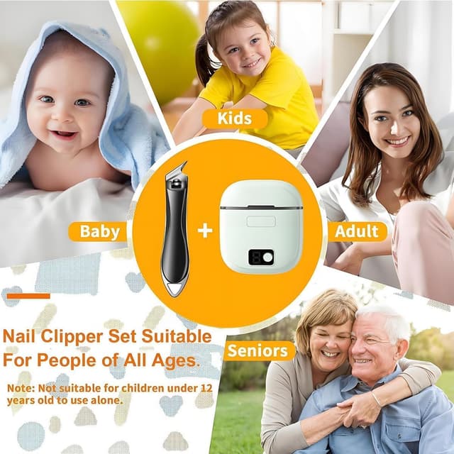 Detalle 2 de Cortaúñas eléctrico 3 velocidades con luz LED