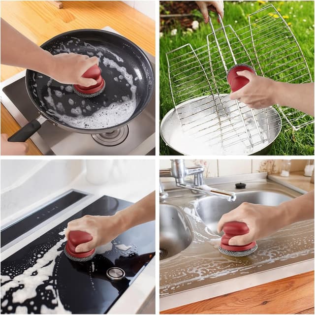 Thumbnail 3 de Scrubber for Cast Iron Pan with 2 Scrapers