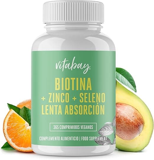Imagen de Vitabay Biotina 10,000 mcg Vegana ✨ para Piel, Cabello y Uñas en OfertitasTOP
