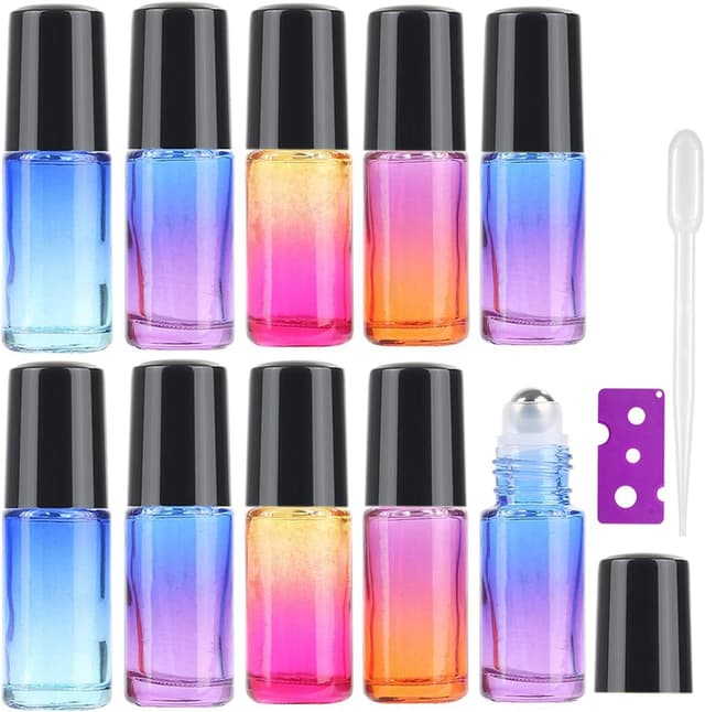 Detalle de JamHooDirect 10Pcs 5ml Essential Oil Roll On Bottles