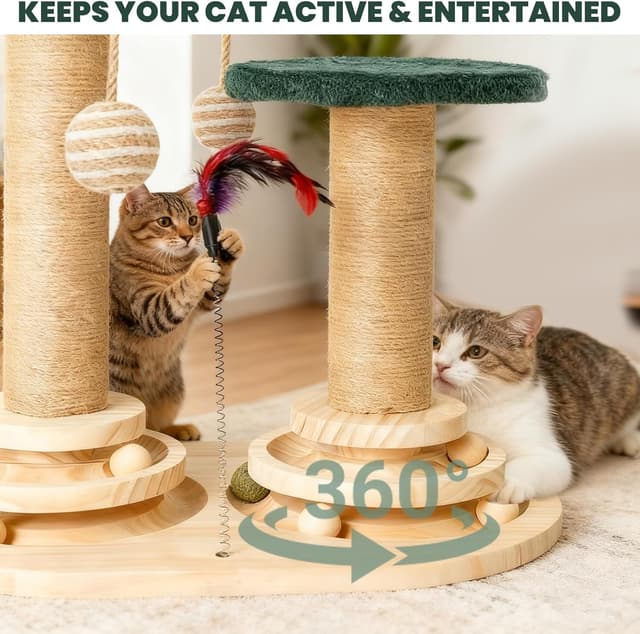 Detalle de Jukibole 6-in-1 Katzenspielzeug 6-in-1 Holz