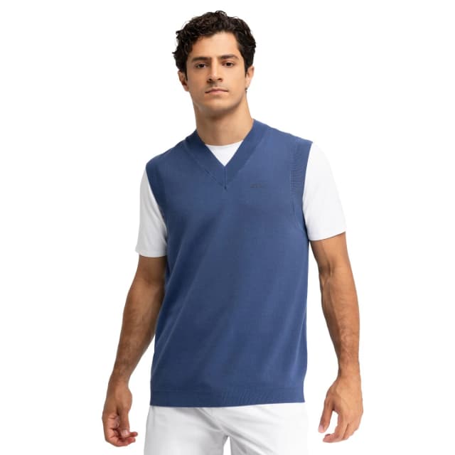 Detalle de Siroko Serve Blue Chaleco punto hombre