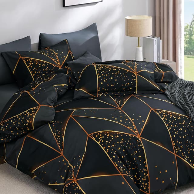 Detalle 2 de DJY Double Geometric Double Duvet Cover Set (200x200cm) – 3-Piece with Hidden Zipper