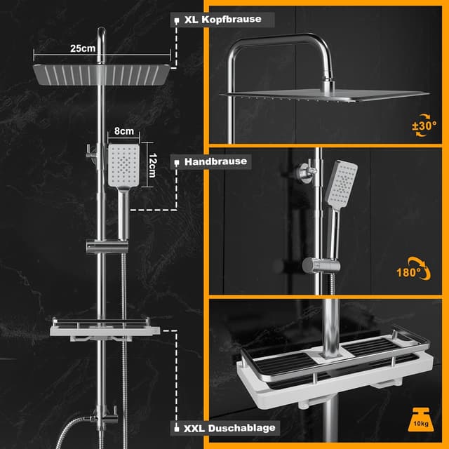 Thumbnail 3 de Görbach Colonne de douche pluie 25 cm