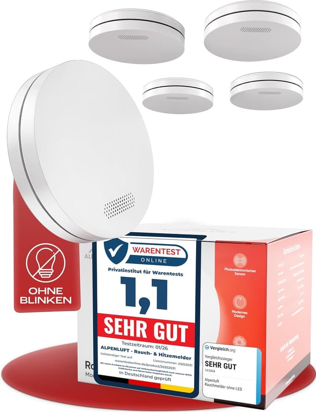 Detalle de ALPENLUFT Rauchmelder 10 Jahre Batterie 🏠