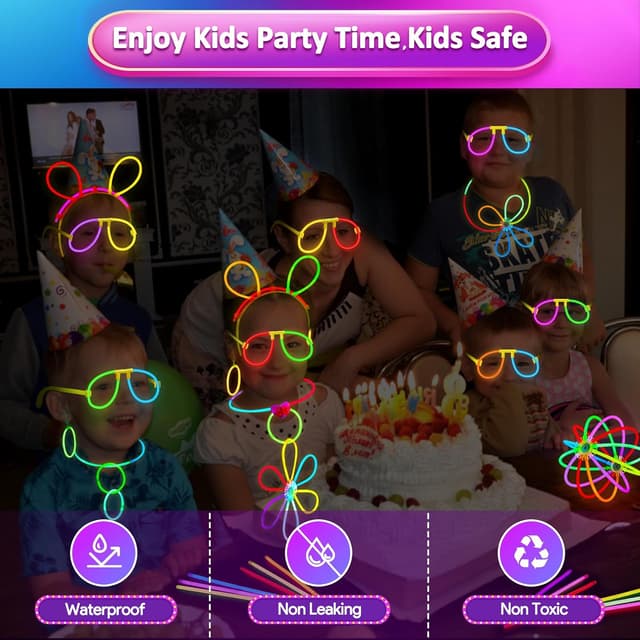 Thumbnail 4 de 326 Stück Knicklichter Party Set 150 Stäbe 🎉