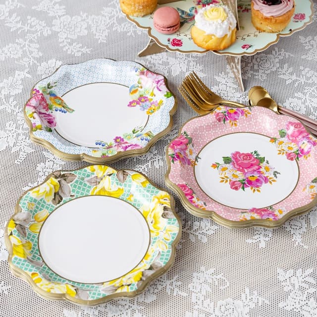 Thumbnail 4 de Talking Tables Pack of 24 Afternoon Tea Vintage Floral Paper Plates 📅