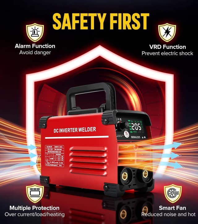 Detalle de HONE Stick Welder 110V (Upgraded 205Amp Mini Welder) with Lift TIG, Hot Start/Arc Force, Anti-Stick & VRD, Includes 25 Rods