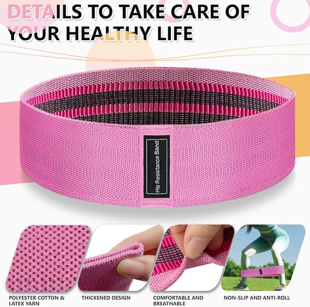 Detalle de koulate 3-Level Fabric Resistance Exercise Bands (Multi-Colored)