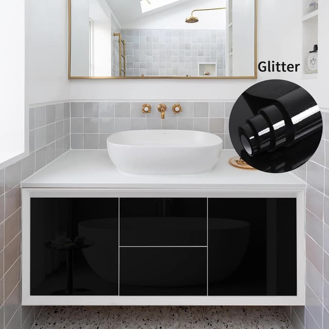 Thumbnail 2 de Hode Klebefolie Möbel Schwarz Hochglanz 40cmX3m