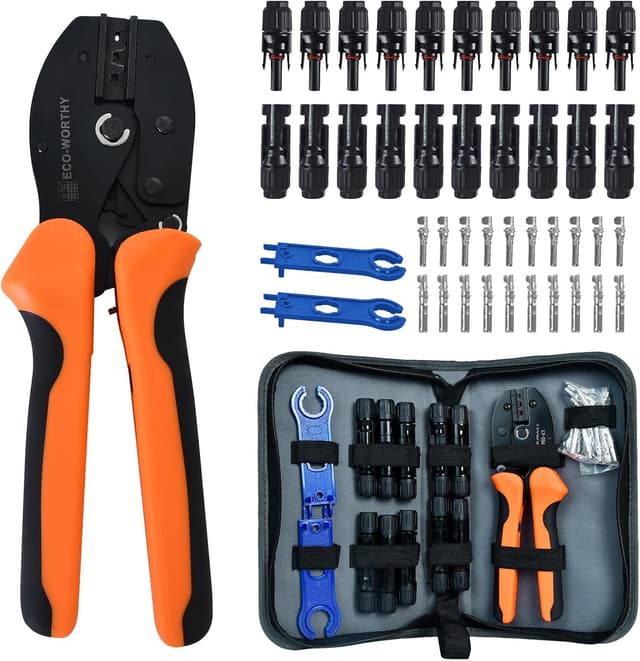 Detalle de ECO-WORTHY Solar Crimper Tool Kit (13-Piece) with Connectors and Spanner Wrenches