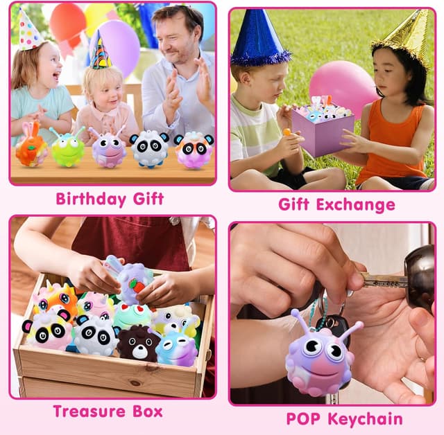 Thumbnail 5 de KissFree Easter Animal Pop Fidget Balls 18 Pack