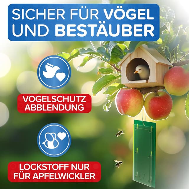 Detalle de Apfelwickler Pheromonfallen (2 Stück) – Pheromonfalle für Apfelbäume zur Befallsermittlung