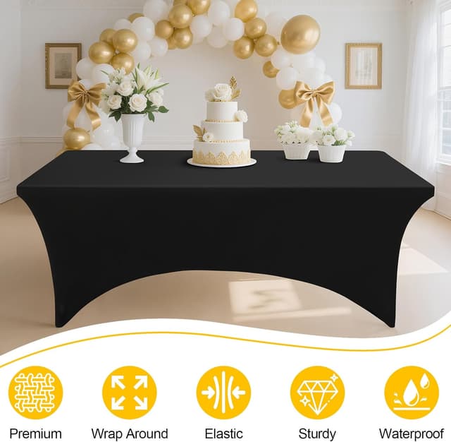 Detalle de Smiry 2 Pack Spandex Table Cloth 72in