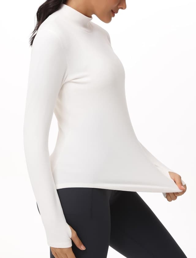 Detalle de THE GYM PEOPLE Maglia a collo alto in pile con fori per il pollice