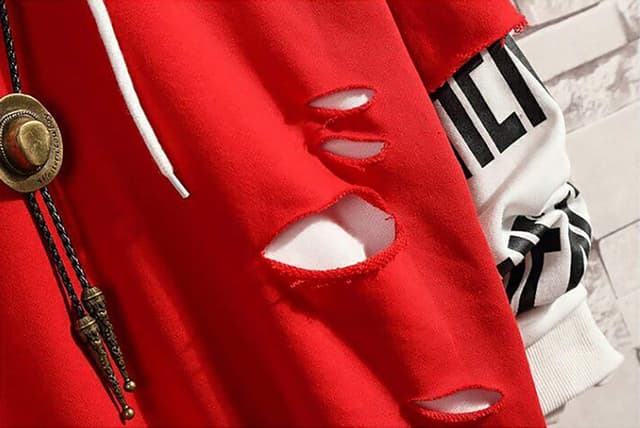 Detalle de Herren Hoodie Hoodie-Techwear von Patchwork