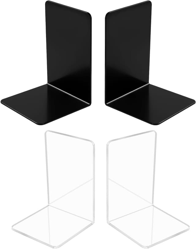 Detalle de Set da 8 fermalibri trasparenti grandi in acrilico (12×11,8×17,2 cm) rinforzati