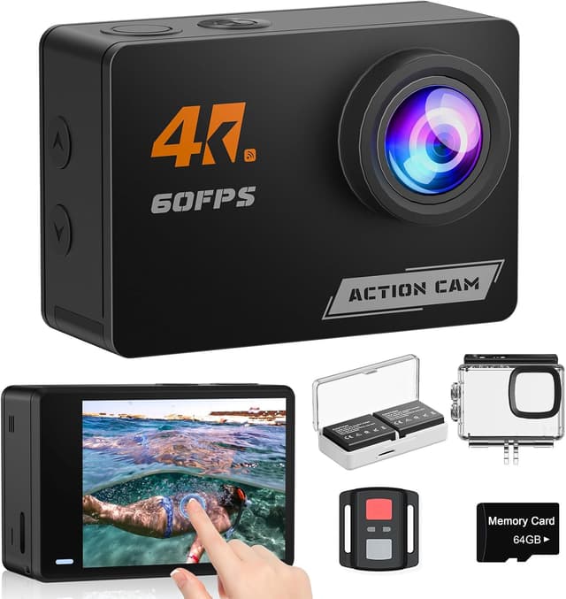 Imagen de Camlance 4K 60FPS Touchscreen Action Cam 64GB en OfertitasTOP