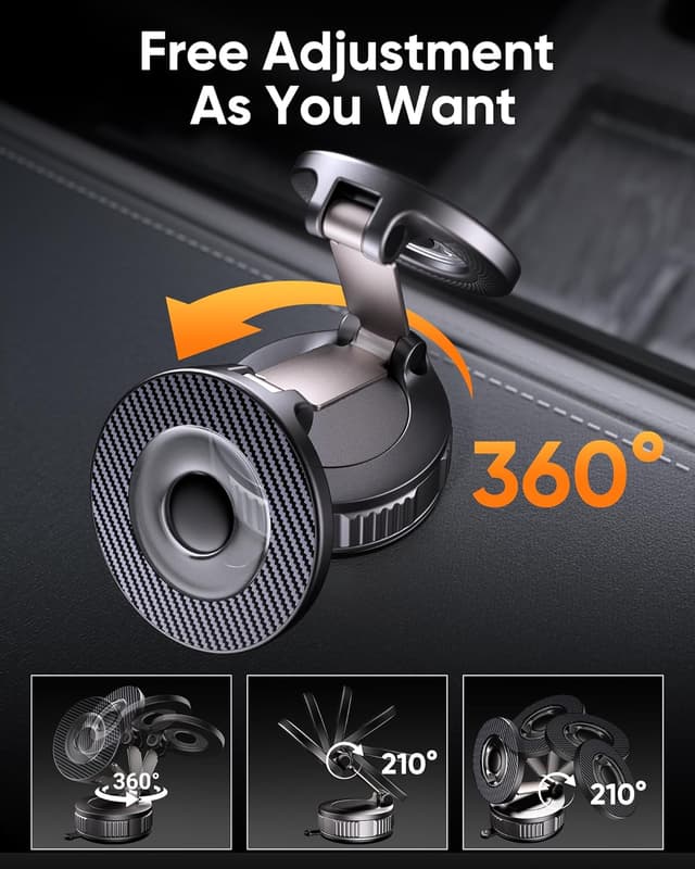 Thumbnail 6 de Vacuum MagSafe Car Phone Holder with 360° Rotation and 2800gf Magnetic Grip