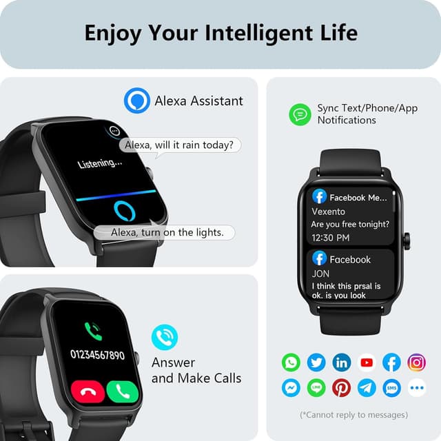 Detalle 2 de Smart Watch 1.8" HD screen with Alexa