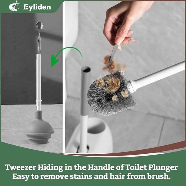 Thumbnail 6 de Eyliden 2 Pack Toilet Plunger & Brush Set 2 🧻