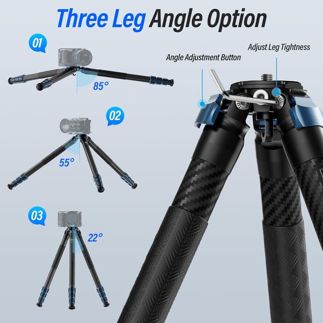 Thumbnail 6 de SiRUI AM-324 Carbon Fibre Travel Tripod (57 in) with No Centre Column Design
