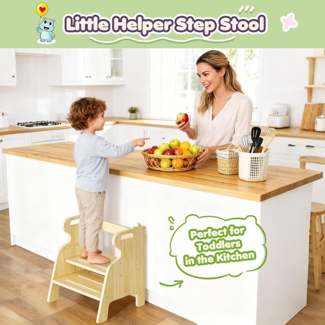 Thumbnail 2 de Sgabello in legno 2 livelli per bambini