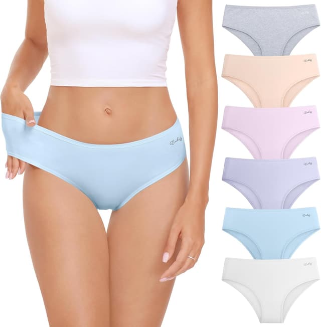 Detalle de coskefy Women’s Cotton Knickers (6 Pack) – Soft, Breathable Hipster Briefs