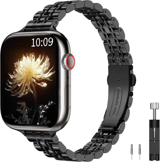 Detalle de TiMOVO Metal Strap for Apple Watch (Series 11/10 & 49mm/46mm/45mm/44mm/42mm) in Black