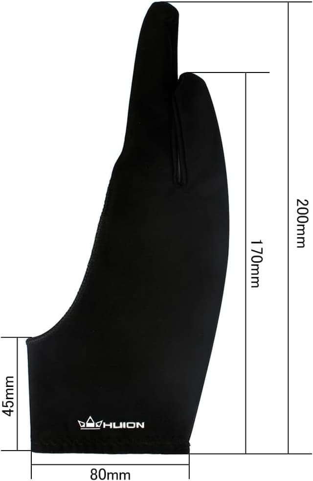 Detalle de Huion Cura Antifouling-Künstlerhandschuh für Grafiktabletts und Licht-Box-Anwender (Einheitsgröße)