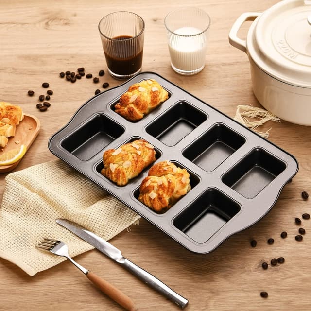 Thumbnail 5 de HONGBAKE 8-Cavity Mini Loaf Pan set 🍞