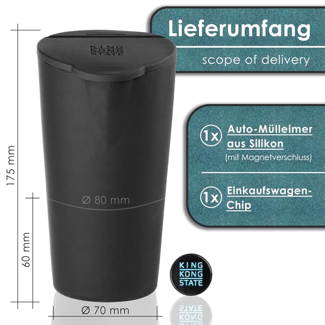 Thumbnail 6 de King Kong State Auto-Mülleimer Schwarz
