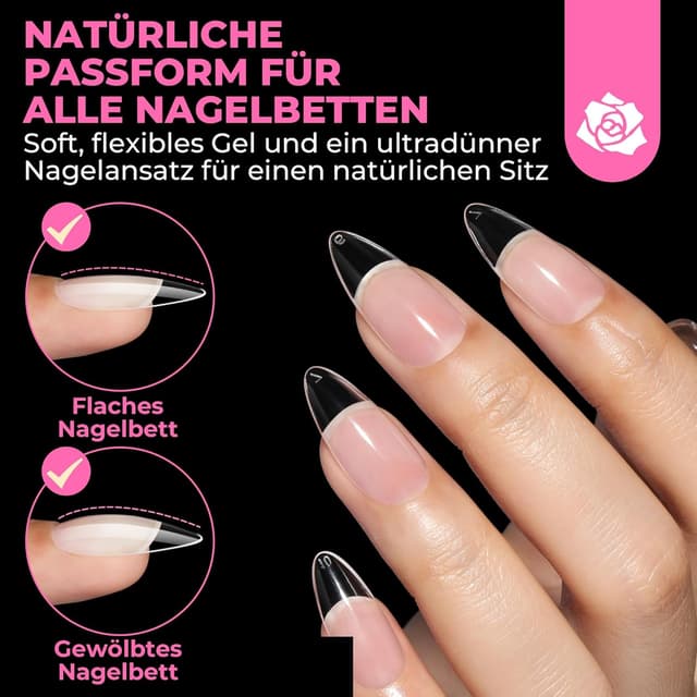 Detalle 2 de UNA GELLA Mandel Nail Tips 504 Stück 💅