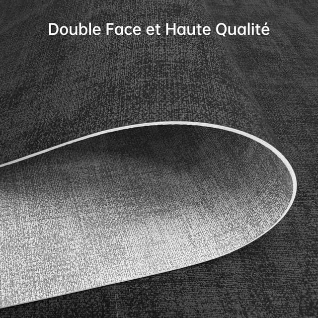 Detalle de KitchenBoss set de 6 sets de table lavables en plastique + 6 dessous de verre double face (43 x 30 cm) – imitation cuir