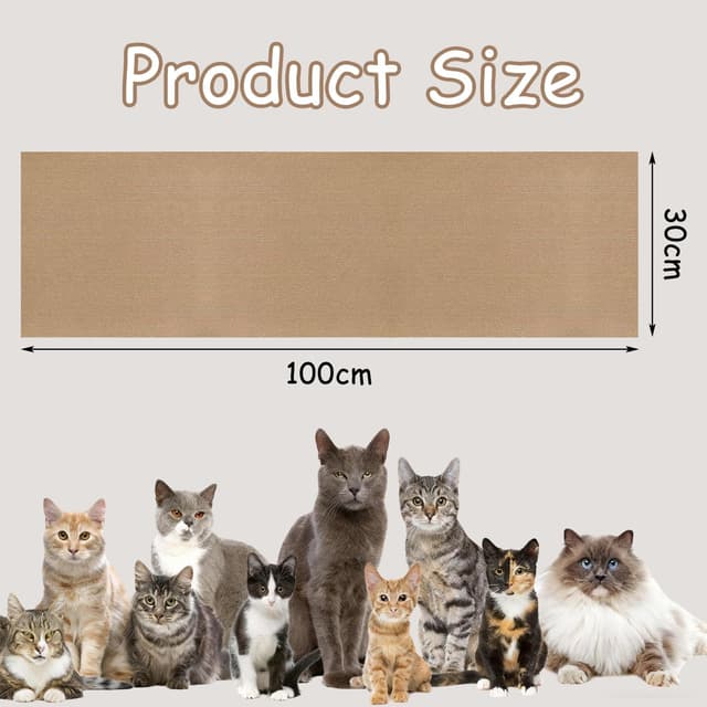 Detalle 2 de Xynovate tappetino tiragraffi adesivo per gatti, autoadesivo e tagliabile (cachi)