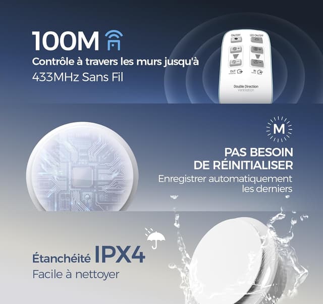 Thumbnail 5 de SBONNI Extracteur d'Air 100mm 90–220 m³/h 📢