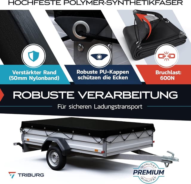 Detalle de TRIBURG rete per rimorchi a maglia fine 1,5x2,2 (fine-mesh) per fissaggio del carico