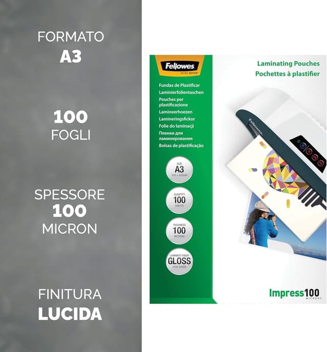 Thumbnail 1 de Fellowes 5351205 Pouches Lucide Impress100 A3