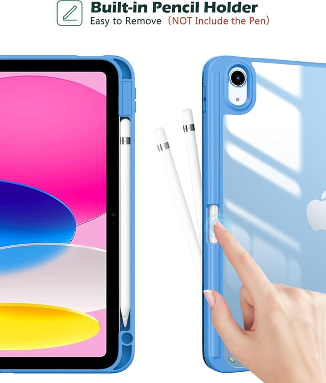 Detalle de ProCase Hülle für iPad 11" (A16) 2025 / iPad 10. Gen 10,9" (2022) – Schutzhülle mit Stifthalter, Smart Cover & Auto Schlafen/Wachen (blau)