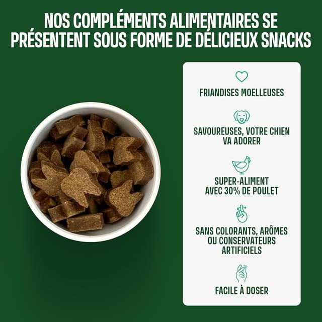 Detalle 2 de ivvi Dental Care Snacks d’hygiène dentaire pour chiens – Menthe, Persil, Fenouil, Camomille, huile de coco et algues brunes (60 snacks)